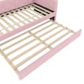 Miniatyrbild 10 av 11: Daybett, 90x200cm, Tagesbett, Schlafsofa, mit Lattenrost, Ausziehbett, USB-Anschluss, Vliesimitat, Rosa