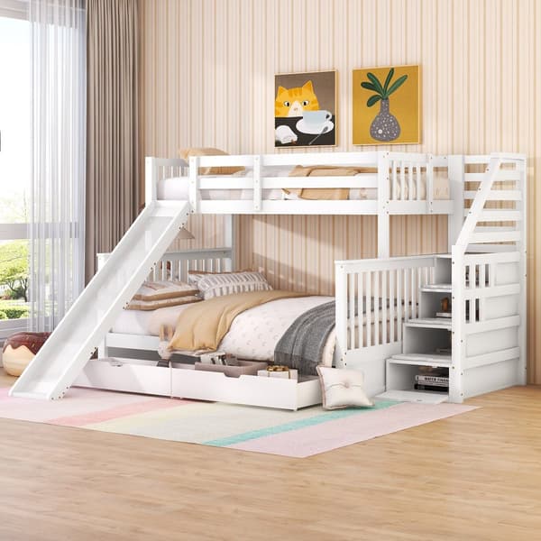 Etagen-kuolain, 90 x 200 yli 140 x 200, Schubladenilla, Stauraumilla ja liukusäätimellä, monitoiminen, Weiß