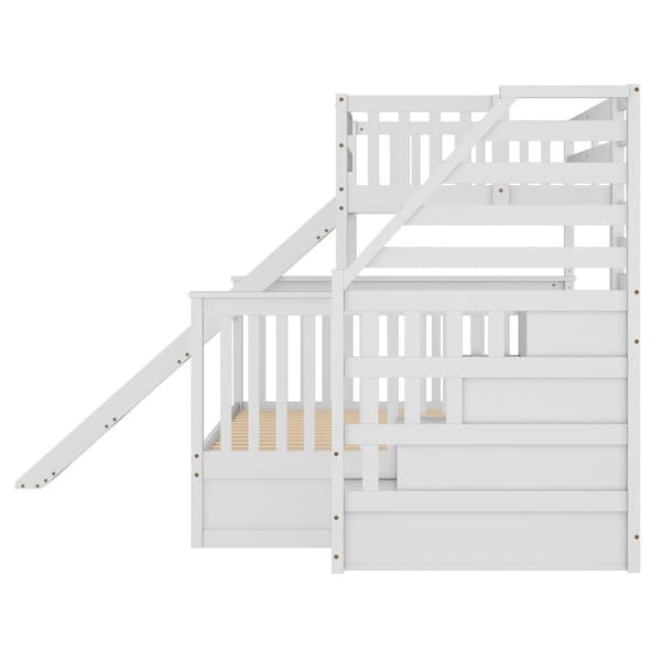 Etagen-kuolain, 90 x 200 yli 140 x 200, Schubladenilla, Stauraumilla ja liukusäätimellä, monitoiminen, Weiß