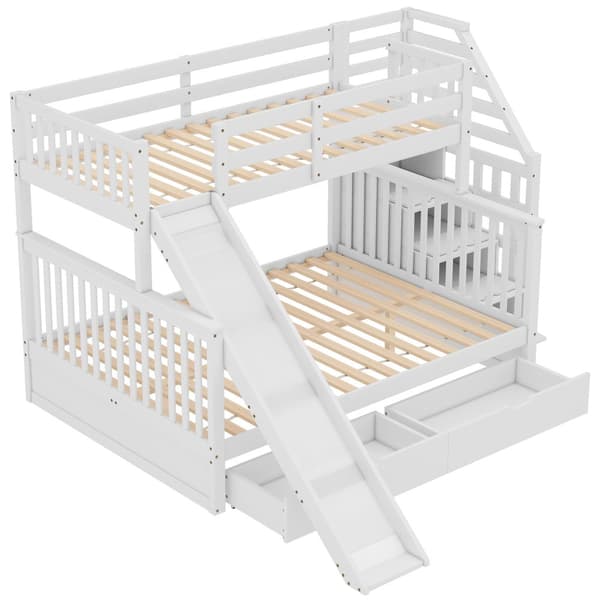 Etagen-kuolain, 90 x 200 yli 140 x 200, Schubladenilla, Stauraumilla ja liukusäätimellä, monitoiminen, Weiß
