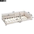 Miniatyrbild 5 av 9: Schlafsofa, Daybett, 90x200cm, mit Lattenrost, Ambientebeleuchtung, Kopfteil mit Knopftuft, USB+Typ-C, Leinen, Beige