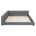 Pikkukuva 8 / 10: Schlafsofa, Daybett, Tagesbett, 140x200cm, mit Lattenrost, Ambientebeleuchtung, USB+Type-C, Kopfteil ja Knopftuft, Leinen, Harmaa