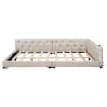 Pikkukuva 4 / 11: Schlafsofa, Daybett, Tagesbett, 140x200cm, Lätttenrost, Ambientebeleuchtung, USB + Type-C, Kopfteil mit Knopftuft, Leinen, Beige