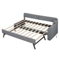 Pikkukuva 7 / 11: Schlafsofa, Daybett, 90x200cm, mit Lattenrost, ausziehbares Bett mit Klappstaufach, USB+Type-C, Leinen, Grau