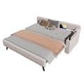 Pikkukuva 8 / 11: Schlafsofa, Daybett, 90x200cm, mit Lattenrost, ausziehbares Bett, USB+Typ-C, Klappstaufach, Leinen, Beige
