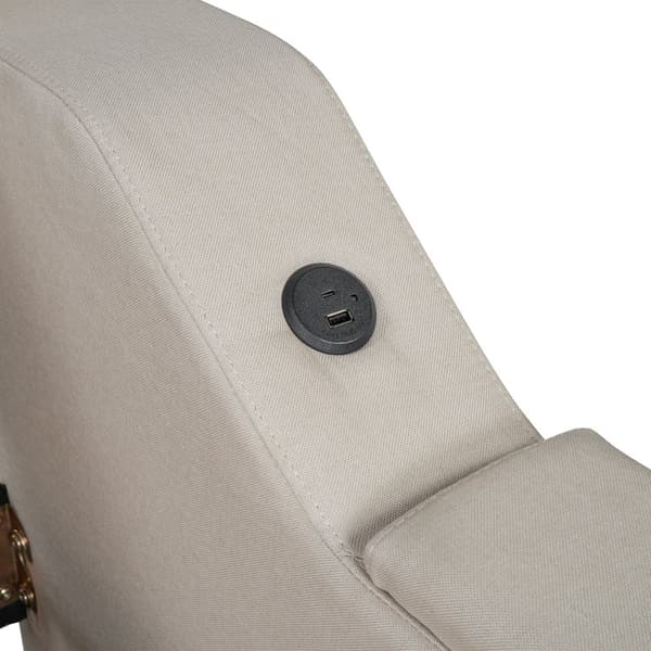 Schlafsofa, Daybett, 90x200cm, mit Lattenrost, ausziehbares Bett, USB+Typ-C, Klappstaufach, Leinen, Beige