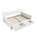 Pikkukuva 6 / 11: Tasainen sänky 90x200 cm latenruosteella (ilman patjaa) – 2 laatikkoa, minimalistinen, mänty, puu, valkoinen