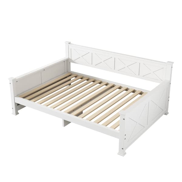 Tasainen sänky 90x200 cm latenruosteella (ilman patjaa) – 2 laatikkoa, minimalistinen, mänty, puu, valkoinen