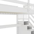 Miniatyrbillede 11 af 11: Højseng 140x200 cm, Tremmeseng med opbevaringsskuffer og skrivebord under sengen, Hvid