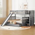 Pikkukuva 3 / 11: Etagenbett 90x200/140x200, Mit Schubladen, Stauraum und Rutsche, Monikäyttöinen, Grau