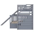Pikkukuva 7 / 11: Etagenbett 90x200/140x200, Mit Schubladen, Stauraum und Rutsche, Monikäyttöinen, Grau
