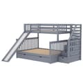 Pikkukuva 10 / 11: Etagenbett 90x200/140x200, Mit Schubladen, Stauraum und Rutsche, Monikäyttöinen, Grau