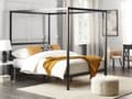 Miniatyrbillede 2 af 9: Himmelseng sort metal 140 x 200 cm dobbeltseng industriel minimalistisk