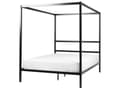 Miniatyrbillede 1 af 9: Himmelseng sort metal 140 x 200 cm dobbeltseng industriel minimalistisk