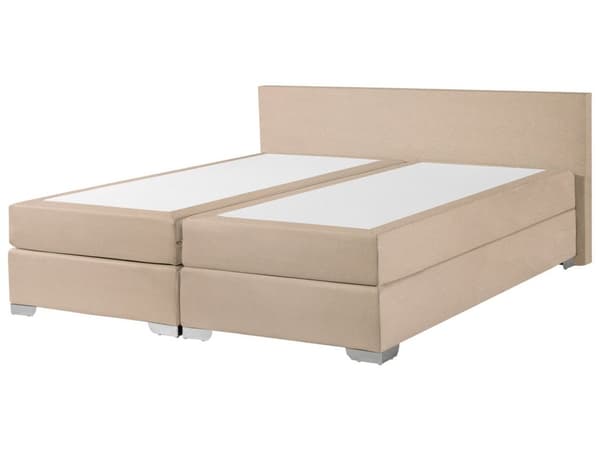Dubbelsäng 180 x 200 cm Beige Kontinentalsäng med Madrass Modern