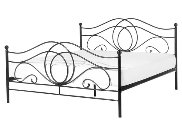 Dubbelsäng Svart Metall 160 x 200 cm Sängram Retro Vintage