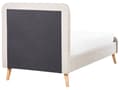 Miniatyrbild 5 av 10: Säng Beige Polyester Tyg Klädd Sängram Träben 90 x 200 cm Modern Design