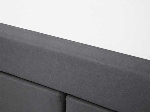 Dubbelsäng 160 x 200 cm Divansäng Grå Tyg Klädd Ram med Tuftad Huvudgavel och Madrass