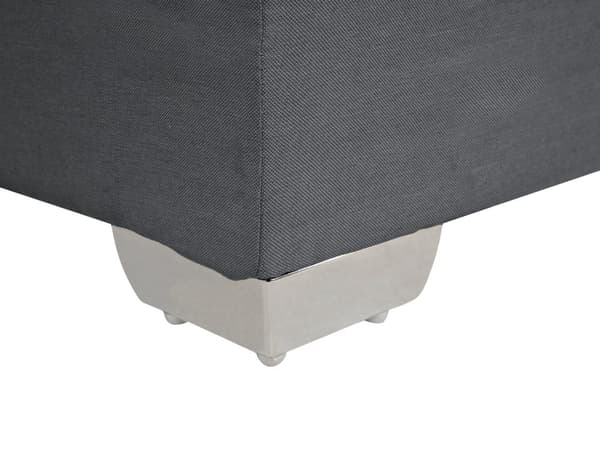 Dubbelsäng 160 x 200 cm Divansäng Grå Tyg Klädd Ram med Tuftad Huvudgavel och Madrass