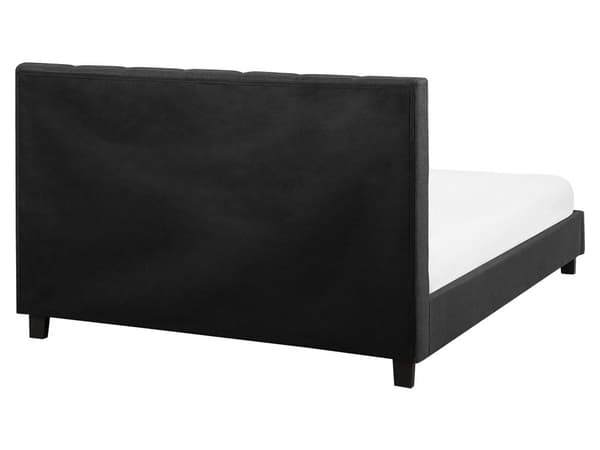 Dubbelsäng Mörkgrå 160 x 200 cm Tyg Tuftad Ram Knappad Nackstöd