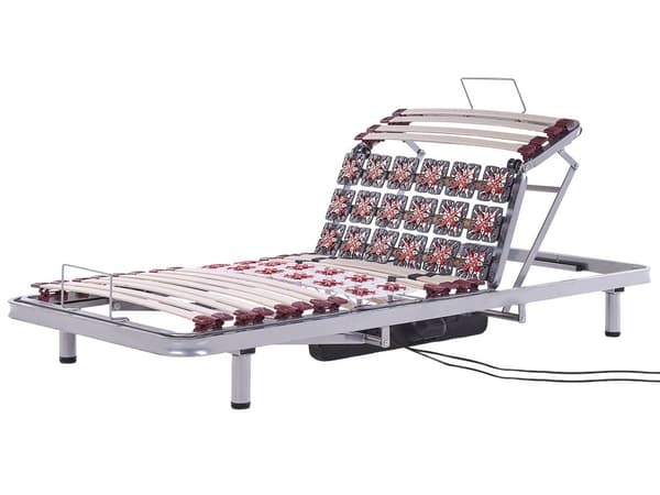 Sälepohja 200 x 90 x 25 cm jalallinen sähkösäädettävä teräs koivupuu 26 sälettä