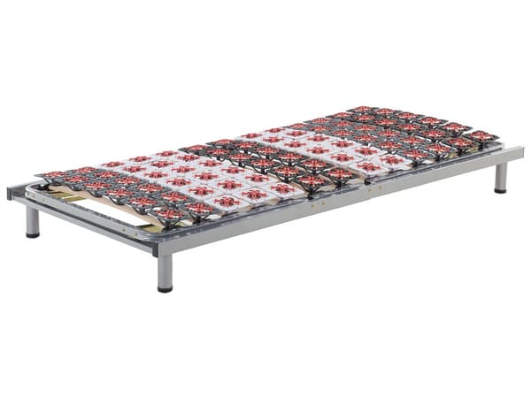 Sälepohja 200 x 90 x 25 cm jalallinen säädettävä teräs koivupuu 26 sälettä