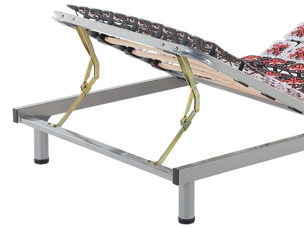 Sälepohja 200 x 90 x 25 cm jalallinen säädettävä teräs koivupuu 26 sälettä