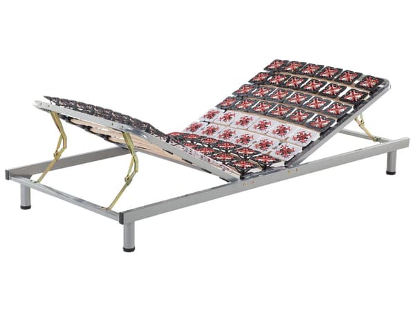 Sälepohja 200 x 90 x 25 cm jalallinen säädettävä teräs koivupuu 26 sälettä