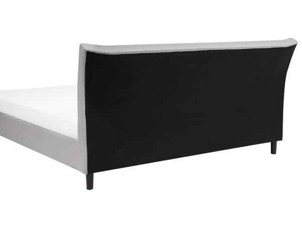 Parisänky vaaleanharmaa 228 x 197 x 100 cm kangasverhoilu eukalyptuspuu sälepohja napitettu