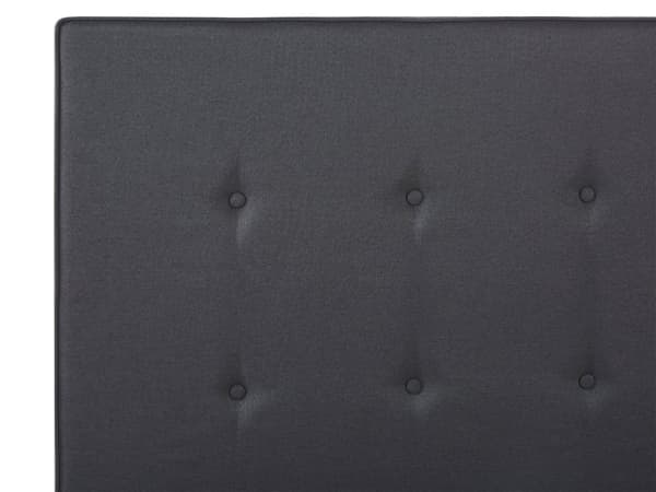 Parisänky tummanharmaa 160 x 200 cm kangas verhoilu puujalat napitettu tuftattu sälepohja perinteinen