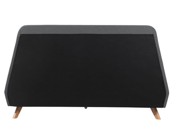 Parisänky harmaa kangas verhoiltu kumipuu 160 x 200 cm sälepohja minimalistinen skandinaavinen tyyli