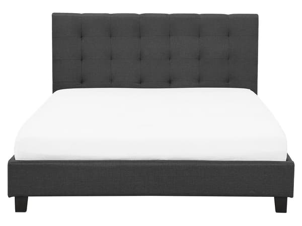 Parisänky tummanharmaa kangas verhoilu 160 x 200 cm sälepohja tuftattu pääty glamour