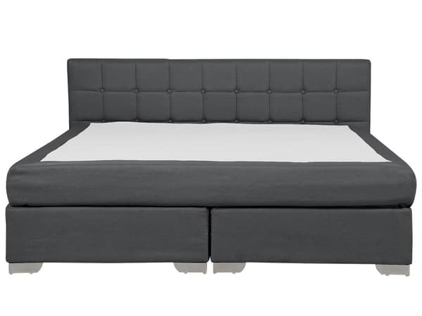 Jenkkisänky tummanharmaa 190 x 210 x 90 cm polyesteri pussijouset napitettu puu metalli vaneri