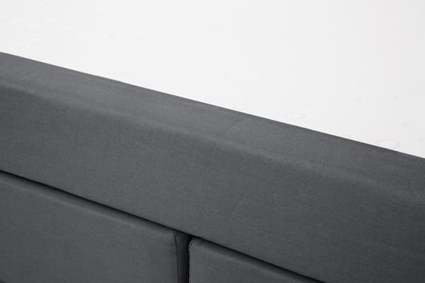 Jenkkisänky tummanharmaa 190 x 210 x 90 cm polyesteri pussijouset napitettu puu metalli vaneri
