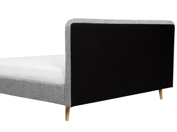 Parisänky vaaleanharmaa 220 x 192 x 112 cm kangasverhoilu poppelipuu sälepohja napitettu