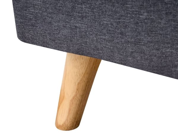 Sänky tummanharmaa 220 x 101 x 110 cm kangasverhoilu poppelipuu sälepohja napitettu