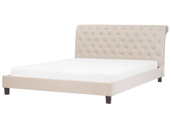 Parisänky beige 193 x 230 x 118 cm polyesteri puu sälepohja verhoilunaula 180 x 200 cm