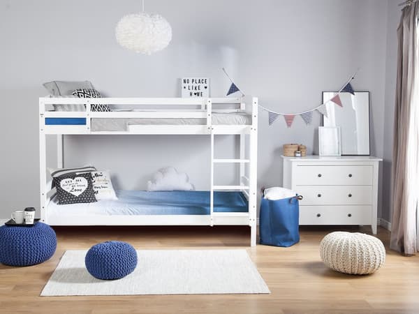 Våningssäng Vit Tall 90 x 200 cm 2 Personer Barn Sovrum Barnrum