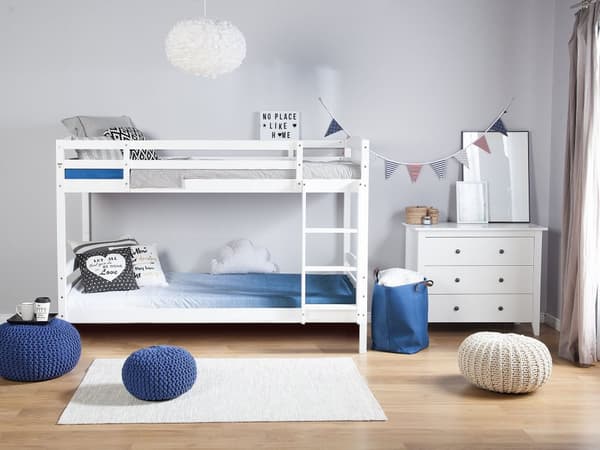 Våningssäng Vit Tall 90 x 200 cm 2 Personer Barn Sovrum Barnrum