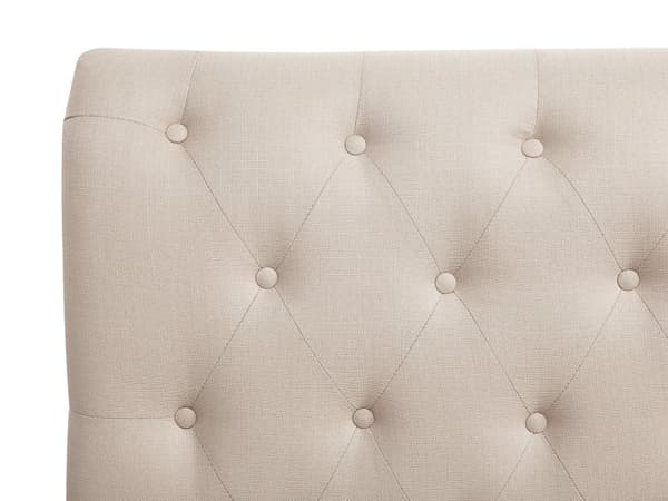 Dubbelsäng Beige 180 x 200 cm Tuftad Huvudgavel Glam Sängram Vintage
