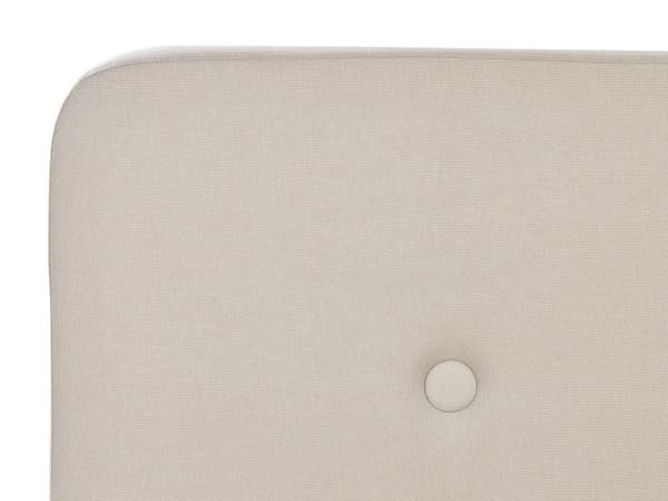 Dubbelsäng Beige Polyester Tyg Klädd Sängram med Förvaring Träben 140 x 200 cm Modern Design