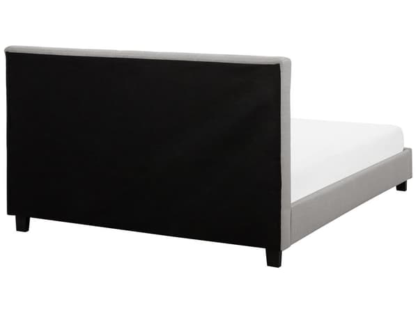 Dubbelsäng Ljusgrå 180 x 200 cm Tyg Tuftad Ram Knappad Nackstöd