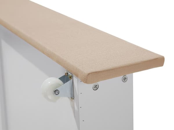 Dubbelsäng Beige Polyester Klädd Sängram Förvaring 180 x 200 cm Traditionell Design
