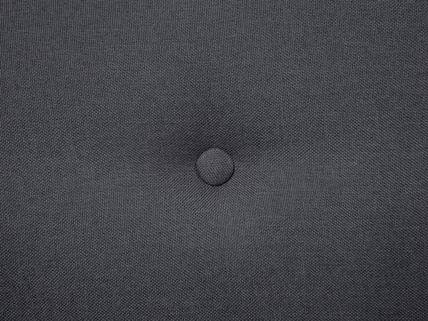 Dubbelsäng Mörkgrå Polyester Träben Tuftad Huvudgavel Lamellbotten 180 x 200 cm Modern Design