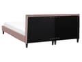 Miniatyrbild 8 av 11: Dubbelsäng 160 x 200 cm Rosa Sammet Lamellbas Modern Sängram