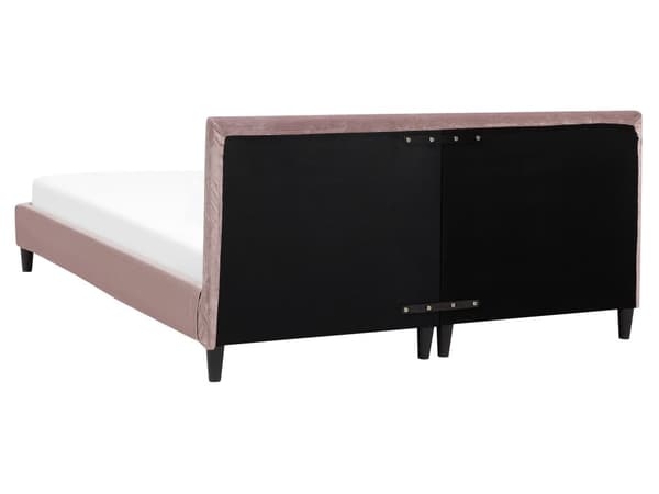Dubbelsäng 160 x 200 cm Rosa Sammet Lamellbas Modern Sängram