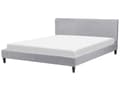 Pikkukuva 5 / 11: Parisänky vaaleanharmaa 180 x 200 cm kangasverhoilu sälepohja LED-valot irrotettava päällinen minimalistinen