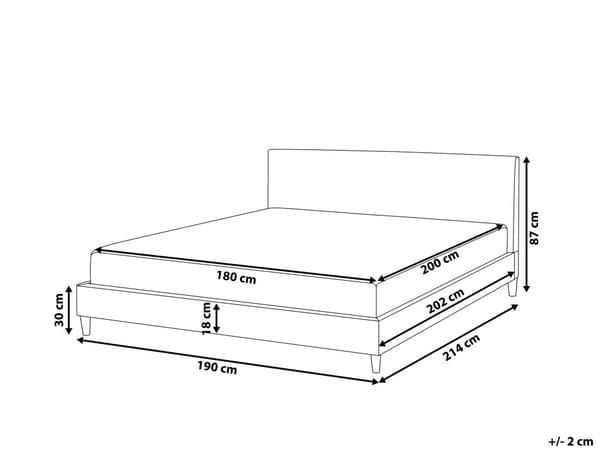 Parisänky vaaleanharmaa 180 x 200 cm kangasverhoilu sälepohja irrotettava päällinen minimalistinen