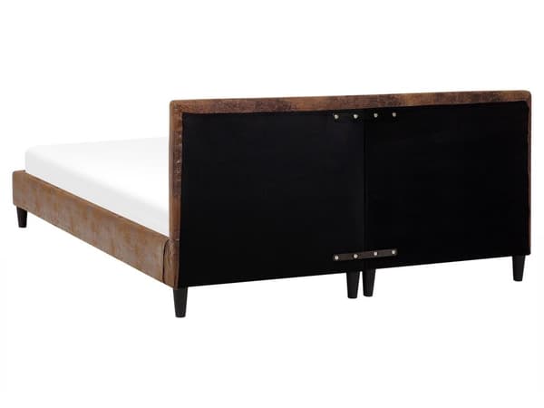 Parisänky ruskea 160 x 200 cm keinonahkaverhoilu sälepohja irrotettava päällinen minimalistinen