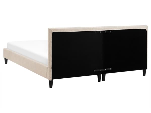 Parisänky beige 160 x 200 cm kangasverhoilu sälepohja irrotettava päällinen minimalistinen